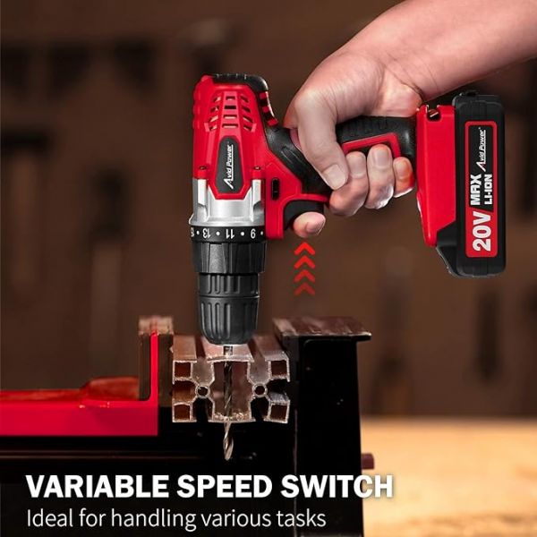 AVID POWER 20V MAX Lithium lon Cordless Drill Set